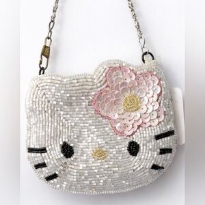 NWT HelloKitty beaded coin purse 1998 Retro vintage Sanrio Japan Kawaii Rare